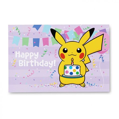 Happy Birthday Pikachu, Pikachu Card, Birthday Pikachu, Card For Birthday, Pikachu Pikachu, 6 Birthday, Pokemon Theme, Dad Birthday Card, Birthday Card Template