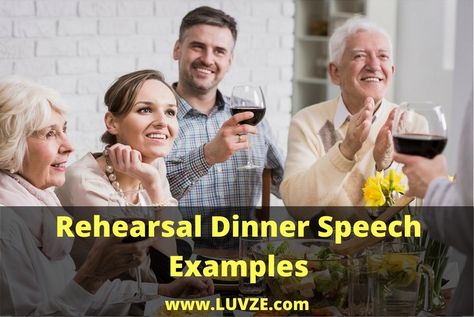 Check out our rehearsal dinner speech examples. These thoughtful and appreciative speeches will help you make your own special speech. Rehearsal Dinner Toasts, Rehearsal Dinner Speech, Groom Speech Examples, Speech Examples, Funny Wedding Speeches, Wedding Toast Samples, Best Man Wedding Speeches, Best Wedding Speeches, Bride Speech