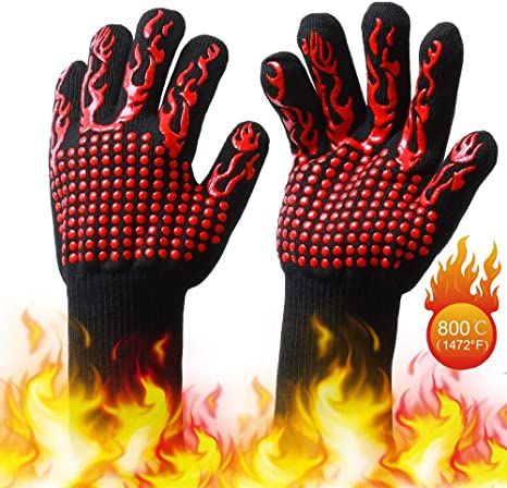 Andier Max Heat Resistant Silicone Cooking and BBQ Grill Gloves - Perfect for Protecting Your Hands from Hot Ovens, Boiling Water and More. Dishwasher Safe, Manual, Black Cooking Gloves, Bbq Gloves, Dutch Oven Cooking, Heat Resistant Gloves, Oven Gloves, Kitchen Oven, Fingers Design, Smoked Food Recipes, Grilling Tools