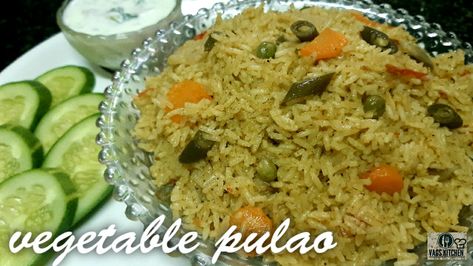 In this video you will learn how to make vegetable pulao is a aromatic recipe made by rice and mixed vegetables with spices and served with raita,salad or roasted padad. Ingredients : • 150ml oil • 4 cups biryani rice/ 1kg • 2 cardamom • 3 cloves • Cinnamon 1 inch • Jeera 1/2 tsp • 3 onions • 2 green chillies • Carrots,beans,potato,green peas,turnip each 1 cup • 3 Tomatoes • Water 8 cups For grinding • 2 whole garlic peeled • 10grms ginger • 5/6 green chillies • 1 cup coriander lea Veg Pulao Recipe, Vegetable Pulao, Veg Pulao, Biscuit Pudding, Biryani Rice, Pulao Recipe, Vegetable Rice, Biryani Recipe, Green Peas