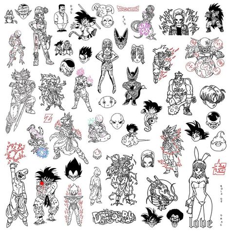 Pop Culture Tattoos, Dbz Tattoo, Culture Tattoos, Ball Tattoo, Small Chest Tattoos, Flash Sheets, Z Tattoo, Dragon Ball Tattoo, Tattoo Reference