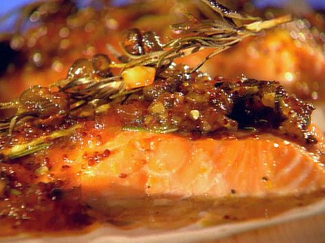 Johnny Garlic's Cedar Plank Salmon Recipe : Guy Fieri : Food Network - FoodNetwork.com Rosemary Salmon, Plank Salmon, Cedar Plank Salmon, Cedar Planks, Guy Fieri, Cooking Salmon, Salmon Recipe, Top Recipes, Fish Dishes