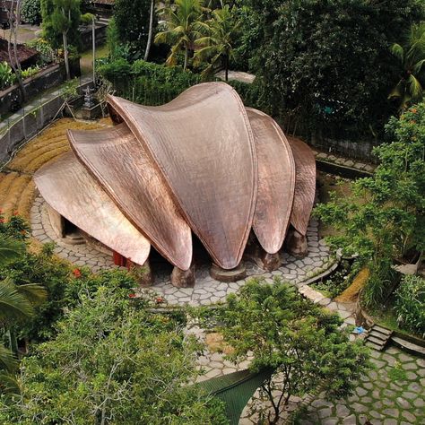 Brick Rendering, Yoga And Meditation Space, Bamboo Building, Open Architecture, Ceiling Plan, Bamboo Architecture, Tropical Architecture, New Architecture, Zaha Hadid Architects