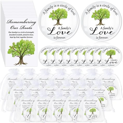 PRICES MAY VARY. Family Party Favors for Guests: this product provides a comprehensive package of 16 family tree fridge magnets, 16 remembering our roots cards, and 16 gift bags, offering a coordinated look; The matching components allow for a complete and harmonious presentation, impressing your guests with attention to detail Suitable Size for Versatility: with the family reunion fridge magnets measuring approximately 1.97 inches/ 5 cm in diameter, and the cards sizing up to approx. 2.05 x 3.1 Family Reunion Decorations, Reunion Favors, Family Reunion Favors, Family Reunion Gifts, Reunion Decorations, Reunion Ideas, Family Party, Family Parties, Together Forever