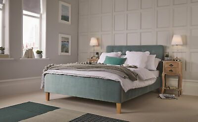 Pierre Aqua Blue Velvet Linen Bed - Button Headboard - 4ft6 Double 5ft Kingsize | eBay Fabric King Size Bed, Velvet King Size Bed, Aqua Bedding, Velvet Bed Frame, Fabric Bed Frame, Blue Velvet Fabric, Curved Headboard, King Size Bed Frame, White Bedroom Furniture