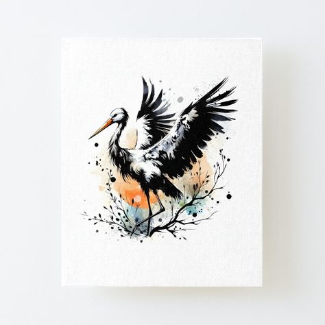 Get my art printed on awesome products. Support me at Redbubble #RBandME: https://www.redbubble.com/i/canvas-print/Stork-by-gkhanco/159393125.56DNM?asc=u Stork Tattoo, The Arrival, Beautiful Animals, Off The Wall, Wood Print, Animals Beautiful, Art Boards, Science Poster, Stranger Things Fanart