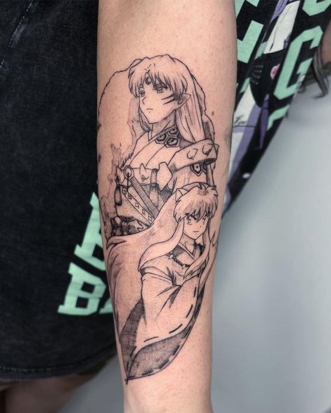 Sesshomaru Tattoo, Inuyasha Tattoo, Nerdy Tattoos, Tattoo Anime, Anime Tattoo, Full Sleeve Tattoo, Arm Tattoos, Dream Tattoos, Anime Tattoos