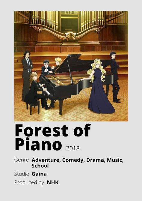 Forest Of Piano, Posters Anime, Poster Information, Anime Minimalist Poster, Animes To Watch, Anime Printables, Anime Watch, Anime Titles, Anime Recommendations