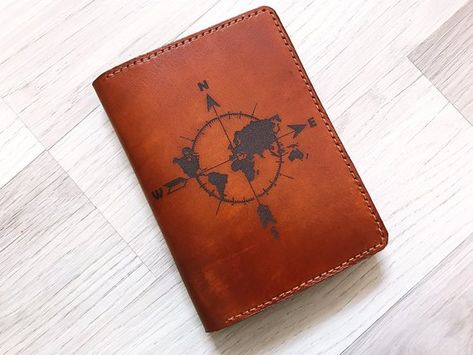 Xmas Sticker, Vintage Compass, Map Compass, Leather Passport Holder, Passport Case, Handmade Wallets, Leather Passport Cover, Passport Wallet, Gifts For My Boyfriend