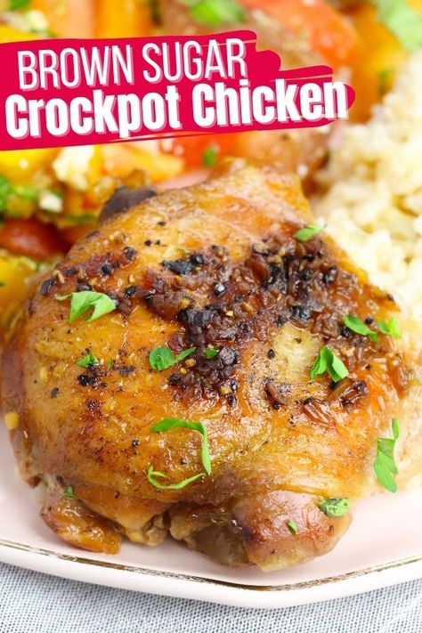 Bone In Chicken Slow Cooker Recipes, Crockpot Brown Sugar Chicken, Bone In Chicken Thighs Recipes Crockpot, Sandwich Casserole, Brown Sugar Garlic Chicken, Crockpot Rotisserie Chicken, Pizza Sliders, Italian Chicken Crockpot, Garlic Brown Sugar Chicken