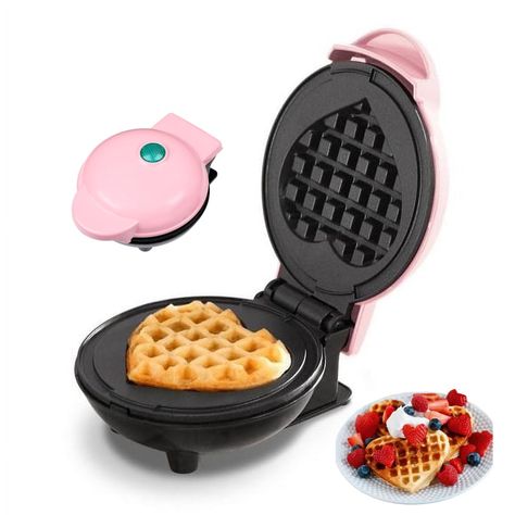 PRICES MAY VARY. 【Easy To Use】Just pour the batter and switch on, and waffles are fully cooked in a few minutes. Non-slip stand and feet. User friendly design for everyone. 【Easy To Clean】High quality non-stick plates allows you to bake light and fluffy waffles to golden brown perfection. Cleaning easily after cooking. 【Compact Design】 Compact size fits easily on any countertop and stores away with cord wrapped underneath for convenient storage. 【Versatile Use】 Enjoy every meaningful day with sp Grill Machine, Panini Press, Portable Grill, Gourmet Burgers, Individual Servings, Waffle Iron, Waffle Maker, Mini Heart, Small Appliances