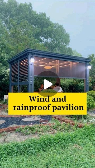 Garden Rain Shelter, Small Garden Gazebo, Outdoor Room Ideas, Wind Break, Dream Farm, Outdoor Pavilion, Backyard Gazebo, Backyard Renovations, Aluminum Pergola