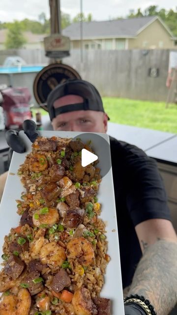 Patrick McMenemy on Instagram: "Quick & Easy Steak & Shrimp Fried Rice!! You betta try it!! 

Seasoned with @fireandsmokesociety new Lucky Lucky!! 

#foodie #tasty #bbq #reels" Steak Chicken And Shrimp Fried Rice, Steak Fried Rice, Steak Shrimp, Steak And Shrimp, Dirty Rice, Easy Steak, Shrimp Fried Rice, Chicken And Shrimp, Steak Fries