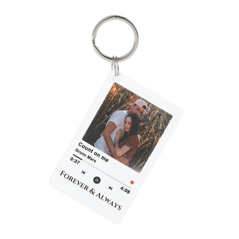 PRICES MAY VARY. 100% Acrylic Imported Pull On closure Photo Print PERFECT GIFT IDEA. Our custom keychains are suitable as a gift for really all kinds of occasions. For example, for your best friend's birthday, as an anniversary gift for your partner or at Christmas. UNIQUE & PERSONAL. No more boring and impersonal gifts. Our custom photo keychain can be 100% personalized with your own text, picture and color. This means that every single one is unique and something to be proud of! MEMORY FOR ET Keychain Valentine, Song Keychain, Spotify Keychain, Keychain Music, Diy Crafts For Boyfriend, Best Friend's Birthday, Text Picture, Music Plaque, Handmade Gifts For Him