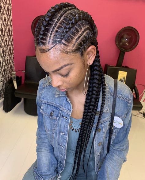 Backwards Cornrow Hairstyles, 6 Cornrows, Cornrows With Beads, Braided Styles, Poetic Justice, Beautiful Hairstyles, Cornrows Braids, Cornrow, Cornrow Hairstyles