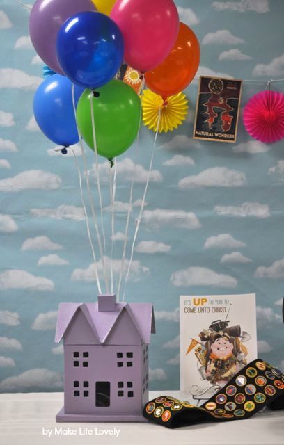 Pixar Classroom, Wilderness Explorer Badges, Grad Banquet, Disney Up House, Lds Handouts, House Coloring Pages, Up Pixar, Up The Movie, Lds Yw