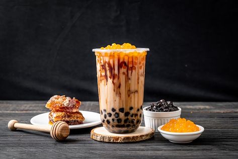 Premium Photo | Taiwan milk tea with bubble Bubble Tea Flavors, Taiwan Tea, Flavored Tea, Design Tools, Bubble Tea, Milk Tea, Premium Photo, 1 Million, Taiwan