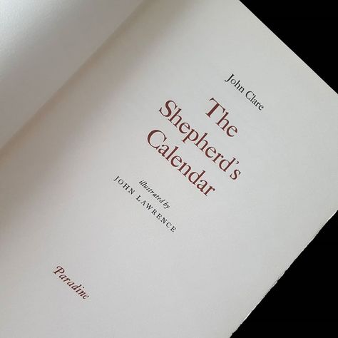 Mark’s book shelves on Instagram: “Title page from ’The Shepherd’s Calendar’ by John Clare, illustrated with tipped-in wood engravings by John Lawrence. Designed and printed…” Title Page Book Design, Poetry Book Layout Design, Book Title Page Design, Thesis Design Layout, Book Page Layout Design, Book Title Design, Title Page Design, Title Layout, Book Title Page