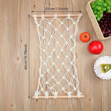 Hanging Fruit Hammock, Fruits Craft, Fruit Hammock, Hanging Fruit Baskets, Macrame Plant Hanger Patterns, Boho Macrame, Diy Macrame, Macrame Plant Hangers, Macrame Ideas