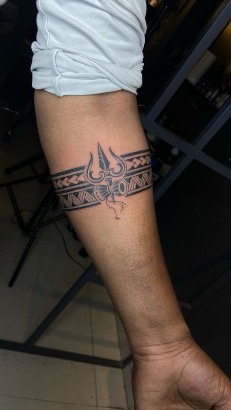 Trishul tattoos Trishul Band Tattoo, Forearm Tattoos Men, Band Tattoos, Forearm Band Tattoos, Tattoos Men, Camera Tattoo, Wrist Tattoos For Guys, Men Tattoos, Tattoo Inspiration Men