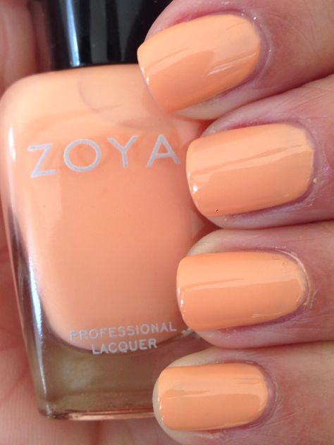 Zoya Cole Peach Colored Nails, Peach Nail Polish, Neutral Nail Color, Simple Spring Nails, Orange Nail Polish, April Nails, Pastel Nail Polish, Peach Nails, Zoya Nail