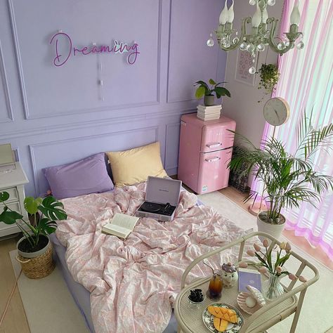 Purple Bedroom Decor Ideas, Colour Combination For Bedroom Walls, Colour Combination For Bedroom, Purple Accent Wall, Purple Color Combinations, Purple Bedroom Decor, Magical Bedroom, Purple Paint Colors, Next Bedroom