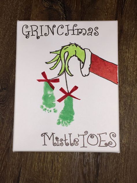 Thanksgiving Place Mat Crafts For Kids, Grinch Footprint Craft, Hand And Feet Christmas Crafts, Grinch Hand Print Craft, Foot And Hand Print Crafts Christmas, Winter Hand And Footprint Crafts, Baby Painting Ideas Christmas, Christmas Feet And Hand Crafts, Thanksgiving Baby Feet Crafts