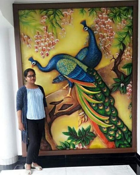 Peacock Clay Art, Clay Art On Canvas, 3d Art Painting, Peacock Wall Art, Parrots Art, Art Nouveau Illustration, Cement Art, Plaster Wall Art, Peacock Painting