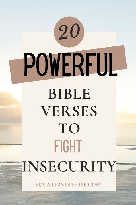 Do you fear rejection? Do you have trouble expressing your feelings to others? If you're dealing with insecurities, remember that you are not alone. Insecurity may be a giant trying to block, defeat, and destroy you. But insecurity is a giant that God is capable of stopping and eliminating from your life if you let him. Click here to read 20 powerful bible verses to fight insecurity. #powerfulbibleverses #newcreation #christianliving #christiancommunity #faithjourney Your Opinion Doesn't Matter, Overcoming Insecurity, Dealing With Insecurity, Bible Verses For Women, Powerful Scriptures, Bible Challenge, Powerful Bible Verses, Girls Group, Bible Passages