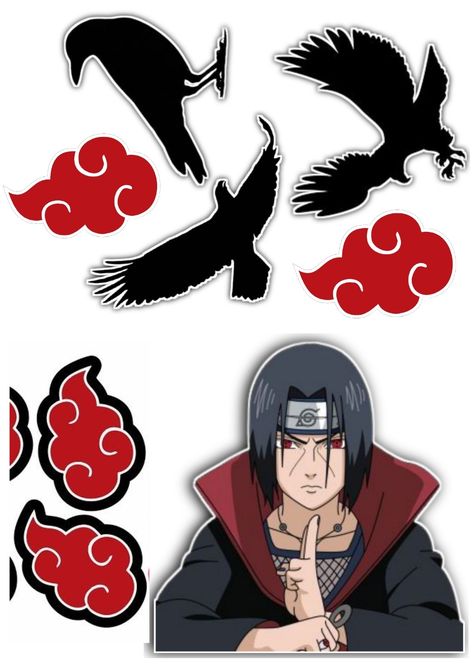 Itachi Birthday Party Ideas, Itachi Cake Ideas, Akatsuki Cake, Naruto Cake Ideas Birthdays, Sasuke Birthday, Naruto Party Ideas, Naruto Cake, Bolo Naruto, Naruto Birthday