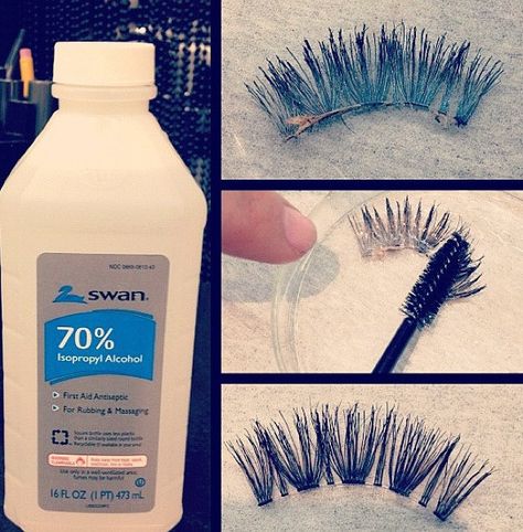 Use isopropyl alcohol and a disposable mascara wand to clean glue off of false eyelashes. Eyelash Ideas, Clean Your Lashes, Lash Tips, Salon Life, Make Up Gold, Disposable Mascara Wands, Dream Makeup, Studio Inspiration, Mascara Wands