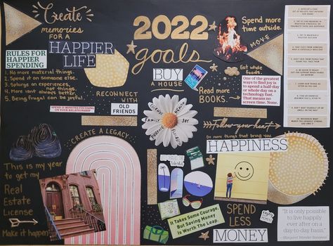 Annual Vision Board, Vision Board Project For Students, Vision Board Ideas For Married Couples, Goals Poster Board Ideas, Middle School Vision Board, Dreamboard Ideas Dream Boards, Vision Board On Poster Board, Vision Board Ideas On Poster Board, Vision Journal Ideas