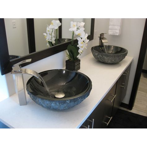 Found it at Wayfair - Absolute Granite Vessel Bathroom Sink Glass Sink, Vessel Bathroom Sink, Gorgeous Bathroom, Boho Bathroom, Vessel Sink Bathroom, Bowl Sink, Sink Bathroom, Rustic Bathroom, Bathroom Colors