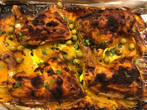 Day 18: Moroccan Sheet Pan Chicken Colorful Dinner, Sheet Pan Chicken, Pan Chicken, 31 Days, Chicken Thighs, My Father, Tandoori Chicken, Sheet Pan, Chicken