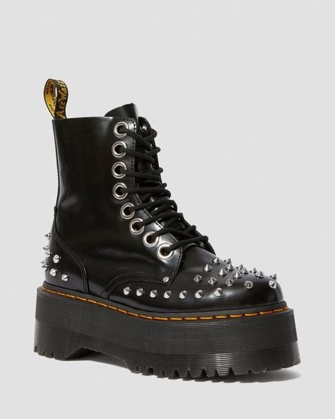 Dr Martens Jadon Max, Jadon Max, Dr Martens Jadon, Estilo Swag, Black Dr Martens, Black Platform Boots, Casual Styles, Studded Boots, Dr Martens Shoes