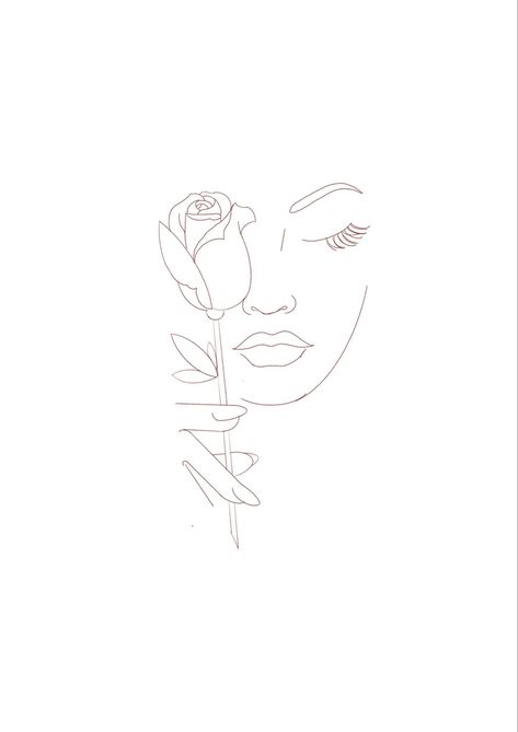 Fine Line Tattoo Face And Flower, Esthetician Embroidery, Esthetician Tattoo, Eye Lash Tattoo, Tattoo Party, Line Drawing Tattoos, Minimalistic Tattoo, Face Line Drawing, Single Line Tattoo