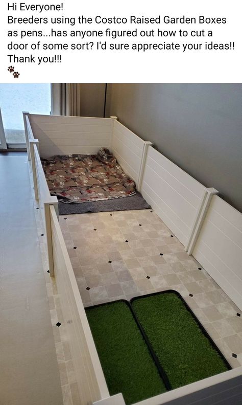 Puppy Breeding Setup, Diy Puppy Playpen Indoor, Cat Breeding Room, Welping Room Ideas, Diy Puppy Pen, Puppy Pen Ideas Indoor, Welping Box Ideas Diy Dog, Whelping Room Ideas, Whelping Box Ideas