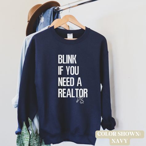 Funny Real Estate Agent sweatshirt, Custom Realtor sweatshirt, Custom realtor tee, Personalized realtor, Brokerage, Cute realtor shirts, Gift for Realtor, Realtor apparel, Realtor Gift Idea, Realtor crewneck, Gift for real estate  This classic unisex heavy blend crewneck sweatshirt is pure comfort. Made from polyester and cotton. This combination helps so that the design comes out looking fresh and beautiful. The collar is ribbed knit, so it retains its shape even after washing. There are no itc Real Estate Agent Wardrobe, Real Estate Shirts Funny, Cute Realtor Outfits, Gift For Real Estate Agent, Real Estate Wardrobe For Women, Realtor Apparel, Realtor Sweatshirt, Realtor Branding Ideas, Realtor Aesthetic