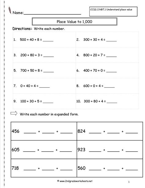 Expanded Form Math, Expanded Form Worksheets, Worksheets For 2nd Grade, Number Words Worksheets, Expanded Notation, 5th Grade Worksheets, Place Value Worksheets, Third Grade Writing, Scientific Notation