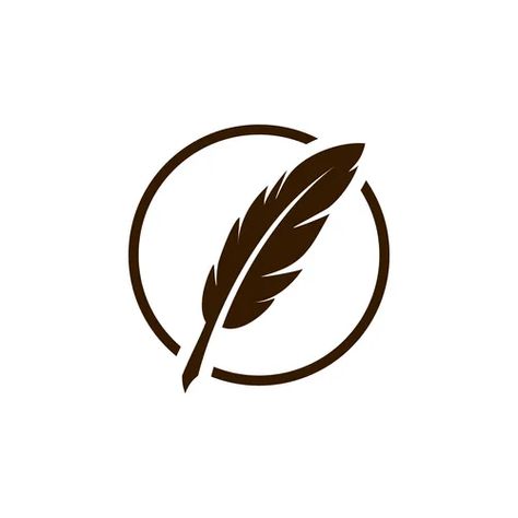 Feather quill pen golden ink logo Royalty Free Vector Image Quill Logo, Pen Logo, Feather Icon, Feather Quill Pen, Ink Logo, Feather Logo, Pen Icon, Quill And Ink, Vintage Fountain