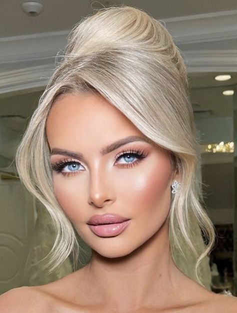 Blonde Hair Blue Eyes Makeup, Wedding Makeup Blonde, Makeup Looks Blue Eyes, Bridal Makeup For Blue Eyes, Bridal Makeup For Blondes, Glam Bride Makeup, Make Up Sposa, Wedding Makeup For Blue Eyes, Wedding Makeup Blue