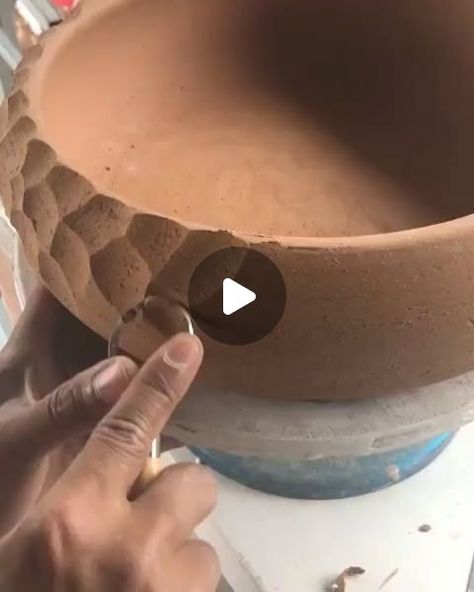 Gaya Ceramic on Instagram: "Heavy and rough faceting on a big bowl!  Lot of work but rewarding!! . Tap for 🎶 . . . . . . #gayaceramic #gayacac #oddlysatisfying  #pottery #clay #eatclaylove #ceramics #ceramic #porcelain  #handmade #craft #home #homeware #interiordesign #decoration #carving #tableware #tabletop #mykitchen #kitchen #foodprops #restaurant #craftsposure #horeca #welovewhatwedo #bali #potteryvideos #ubud #instacool #patience" Faceted Pottery, Ceramic Videos, Porcelain Handmade, Pottery Videos, Food Props, Ceramic Porcelain, Craft Home, Big Bowl, Pottery Clay