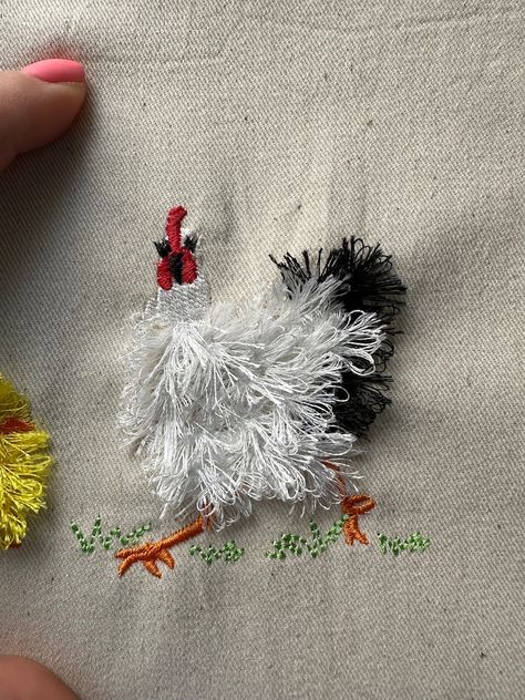 Running Chicken Fringed Fluffy Chenille Farm Bird Small Sizes Machine Embroidery Designs Awesome Fringe Fur Chicken Chick Design to Kitchen - Etsy Fringed Embroidery, Running Chicken, Chicken Chick, Embroidery Lessons, Punch Needle Embroidery, Thread Painting, Sewing Embroidery Designs, Hand Embroidery Art, Wool Applique