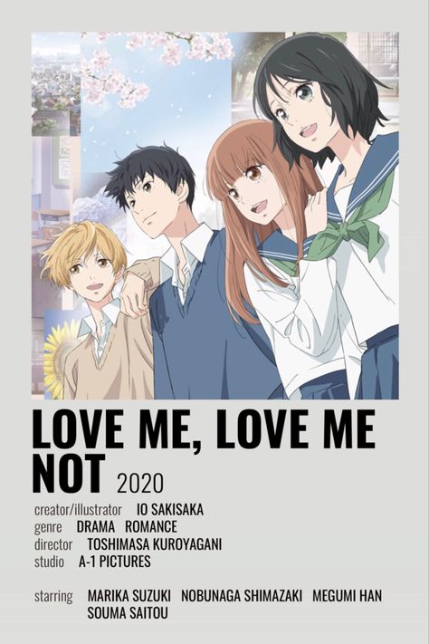 Love Me, Love Me Not Minimalist Poster! Love Is Hard, Best Romance Anime, Anime Suggestions, Film Posters Minimalist, Film Anime, Seni 2d, Poster Anime, Animes To Watch, Anime Videos