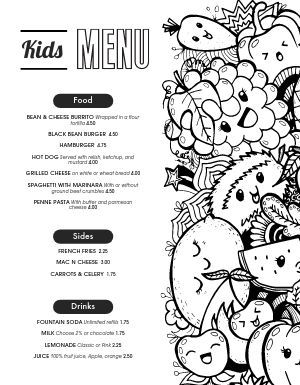 Free fun, printable kids menu templates - MustHaveMenus Kids Menu Ideas, Kids Menu Ideas Restaurants, Kids Menu Design, Menu Maker, Holiday Homework, Kids Restaurants, Cafe Menu Design, Menu Card Design, Diy Menu