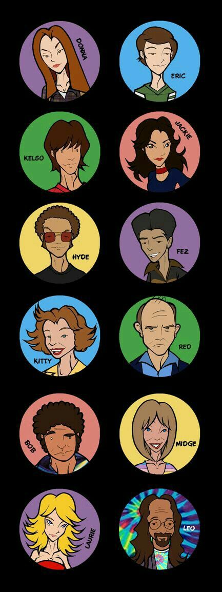 #ThatShow70's That 70s Show Fanart, That 70s Show Characters, 70s Illustration, Music Sign, Movies Horror, 70s Show, 70 Show, Architecture Tattoo, Skateboard Design