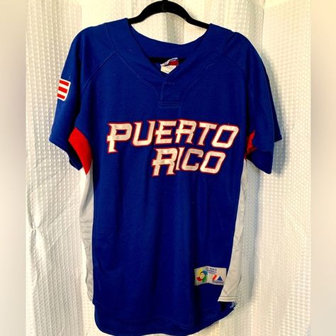 Puerto Rico baseball shirt 06 Puerto Rico Fashion Outfits, Puerto Rico Jersey, Puerto Rico Shirt, Puerto Rico Baseball, Jersey Outfit, Baseball Shirt, Closet Ideas, Baseball Shirts, Baseball Jerseys