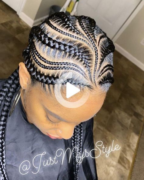 6 Feed Ins, Feed In Braids Designs, Braided Updo Black Hair, Braids Designs, Feed Ins, Scalp Braids, Cornrows Braids For Black Women, Lemonade Braids Hairstyles, Feed In Braids