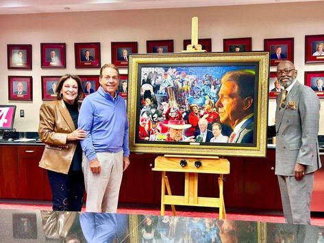 Homewood artist Steve Skipper unveils Nick Saban painting, ‘The Process Fulfilled’ - NewsBreak College Football Art, Atlanta Show, Florida Lottery, Nick Saban, Angie Dickinson, Football Art, Football Coach, Alabama Football, University Of Alabama