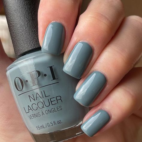 Grey Blue Nail Color, Gray Short Nails, Steel Blue Nails, Slate Blue Nails, Blue Gray Nails, Grey Blue Nails, Dusty Blue Nails, Blue Nail Color, New Nail Colors